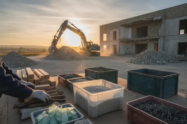 Déconstruction sélective en Charente : tri et valorisation des matériaux